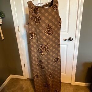 Vintage Studio I Y2K plaid Floral Maxi Dress size 18 90’s Grunge Whimsigoth Punk